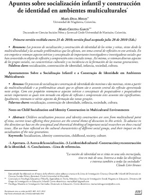 Apuntes sobre socialización infantil y construcción de identidad en ambientes multiculturales