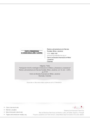 Participación infantil a nivel legal e institucional en México- ¿Ciudadanos y ciudadanas?