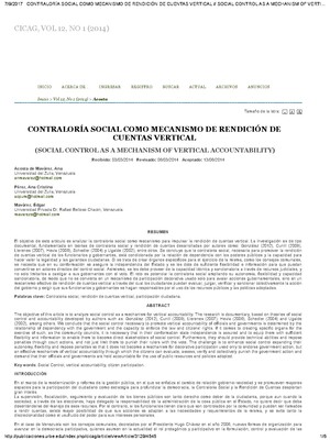 Contraloría social como mecanismo de rendición de cuentas