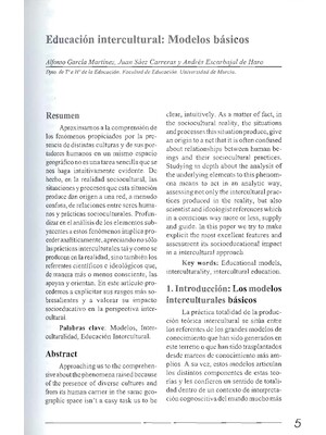 Educación intercultural. Modelos básicos