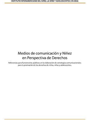 Medios de Comunicación y Niñez en Perspectiva de Derechos
