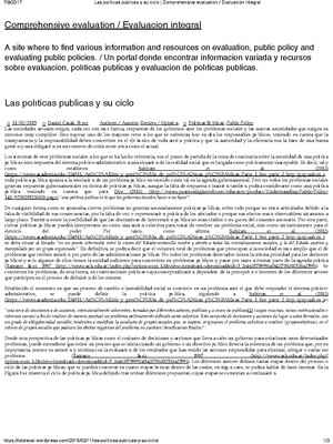 Las políticas públicas y su ciclo