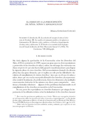 El derecho a la participación de niñas, niños y adolescentes