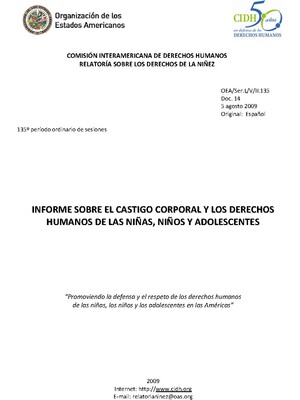 INFORME SOBRE EL CASTIGO CORPORAL Y LOS DERECHOS HUMANOS DE LAS NIÑAS, NIÑOS Y ADOLESCENTES